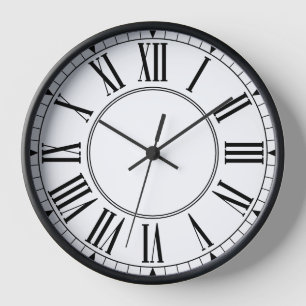 Elegante römische Numeral Black and White Wall Uhr