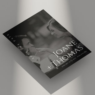 Elegante römische Schrift Foto Hochzeit Save the D Date