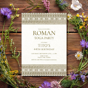 Elegante römische Toga-Party mit Steinelementen Einladung