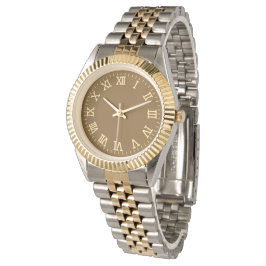 Elegante römische Zahlen in Gold und Silber Armbanduhr