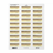 Elegante Rope Hearts, Gold Confetti Address Label (Vorne)