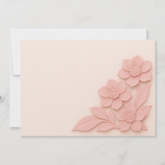 Elegante, rosa 3D-Blume im Hintergrund Dankeskarte (Vorderseite)