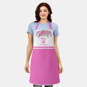Elegante rosa 88. Geburtstagsblumen Schürze (Getragen)