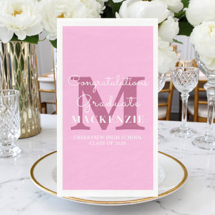 Elegante rosa Abschlussfeier Serviette