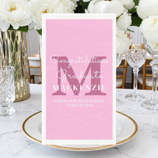 Elegante rosa Abschlussfeier Serviette