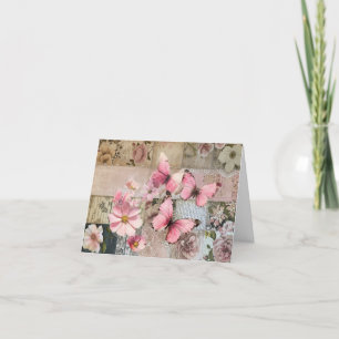 Elegante rosa Abstrakt Art Collage Blank Note Card Feiertagskarte