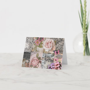 Elegante rosa Abstrakt Art Collage Blank Note Card Feiertagskarte