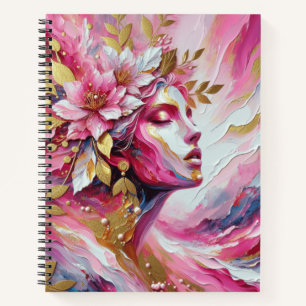 Elegante Rosa abstrakte Spiral Notebook Notizblock