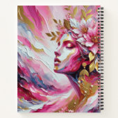 Elegante Rosa abstrakte Spiral Notebook Notizblock (Rückseite)