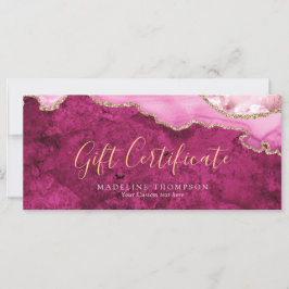 Elegante rosa Achat-Geschenkgutschein Geschenkkart