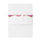 Elegante Rosa Agate Stone Gold Inlay Border Weddin Einladungsbanderole (Rückseitenbeispiel)