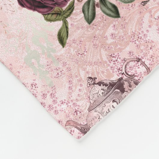 Elegante rosa Alice im Wunderland Fleecedecke (Ecke)