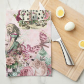 Elegante rosa Alice im Wunderland Geschirrtuch (Viertel Falte)