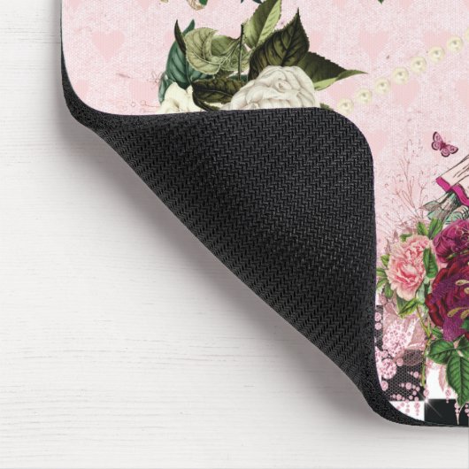 Elegante rosa Alice im Wunderland Mousepad (Ecke)