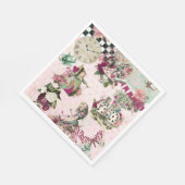 Elegante rosa Alice im Wunderland Serviette (Ecke)