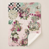 Elegante rosa Alice im Wunderland Sherpadecke (Vorderseite)