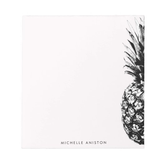 Elegante rosa Ananas Custom Notizblock (Vorderseite)