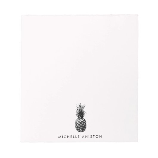 Elegante rosa Ananas Custom Notizblock (Vorderseite)