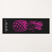 Elegante rosa Ananas Custom Yogamatte (Vorderseite (Horizontal))