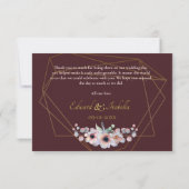 Elegante, rosa Anemone, geometrische Rahmen der Bl Dankeskarte (Rückseite)