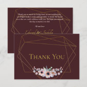 Elegante, rosa Anemone, geometrische Rahmen der Bl Dankeskarte (Vorne/Hinten)