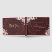 Elegante, rosa Anemone, geometrische Rahmen der Bl Gästebuch (Voll)