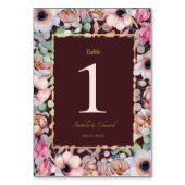 Elegante, rosa Anemone, geometrische Rahmen der Bl Tischnummer (Rückseite)