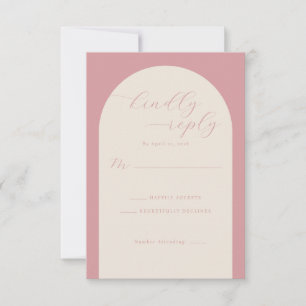 Elegante rosa Antwortkarte RSVP Karte