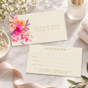 Elegante rosa Aquarell-Blumen moderne Geschenkkart Visitenkarte