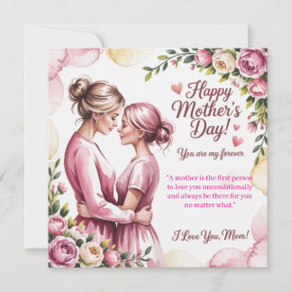 Elegante rosa Aquarell-Muttertagskarte Einladung