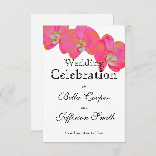elegante Rosa Aquarell Orchid-Malerei Blumen Save The Date (Vorne/Hinten)