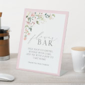 Elegante rosa Aquarelldusche Blume Bar Sockelschild (In SItu)