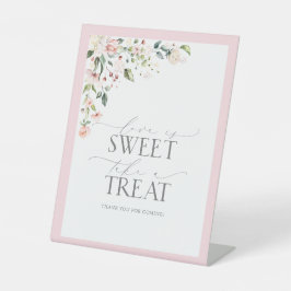 Elegante Rosa Aquarelldusche Blütendusche Sweet Le Sockelschild