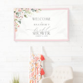 Elegante rosa Aquarelldusche Willkommen Banner (Insitu)