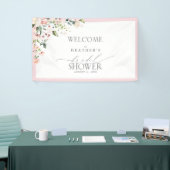 Elegante rosa Aquarelldusche Willkommen Banner (Messeveranstaltung)