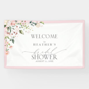 Elegante rosa Aquarelldusche Willkommen Banner