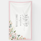 Elegante rosa Aquarelldusche Willkommen Banner (Vertikal)