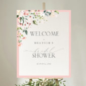 Elegante rosa Aquarelldusche Willkommen Poster