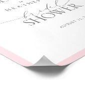 Elegante rosa Aquarelldusche Willkommen Poster (Ecke)