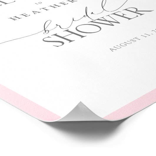 Elegante rosa Aquarelldusche Willkommen Poster (Ecke)