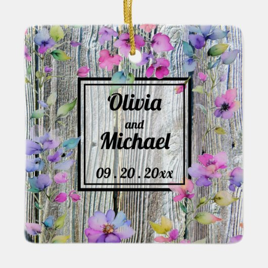 Elegante rosa Aquarellfarben-Blume aus Not Keramikornament (Vorderseite)