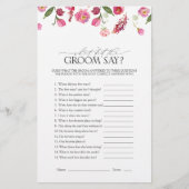 Elegante Rosa Aquarellfarben Blume Brautparty Game (Vorderseite)