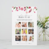 Elegante Rosa Aquarellfarben Blume Brautparty Game (Stehend Vorderseite)