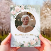 Elegante rosa Aquarellfarben Blume Todesankündigun Einladung