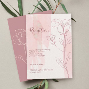 Elegante rosa Aquarellfarben Blumenempfehlung Begleitkarte