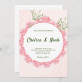 Elegante rosa Aquarellfarben - Einladung (Vorne/Hinten)