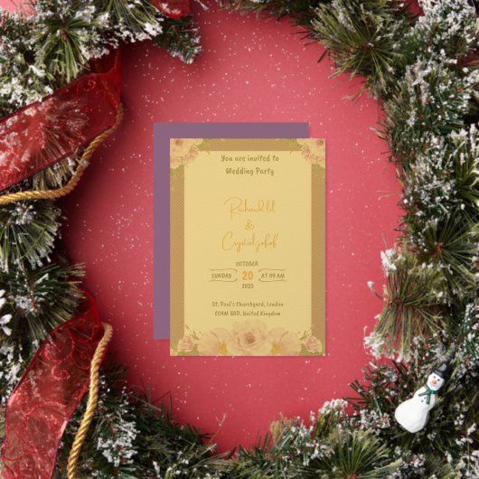 Elegante rosa Aquarellfarben Einladung zur Hochzei (Insitu)