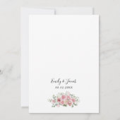 Elegante rosa Aquarellfarben Einladung zur Hochzei (Rückseite)