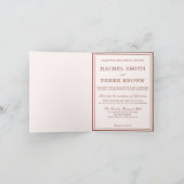 Elegante rosa Aquarellfarben-Monogramm Einladung (Innenseite)