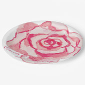 Elegante rosa Aquarellfarben, Personalisierte Hoch Pappteller (Schrägansicht)